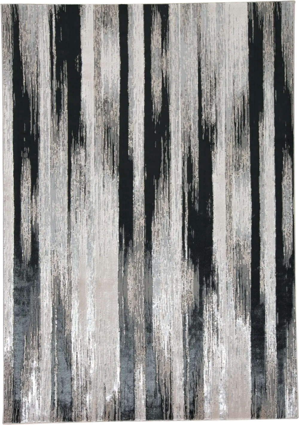 5 x 8 Medium Contemporary Black and Silver Area Rug - Micah-1