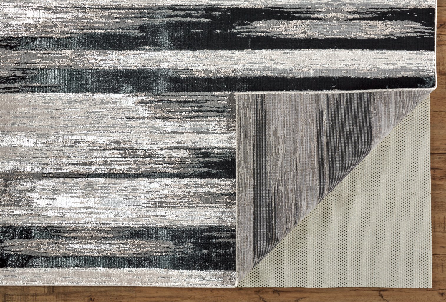 5 x 8 Medium Contemporary Black and Silver Area Rug - Micah-2