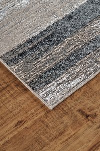 5 x 8 Medium Contemporary Black and Silver Area Rug - Micah-6