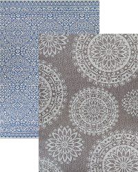 5 x 7 Medium Blue & Gray Reversible Indoor-Outdoor Rug - Outdurable