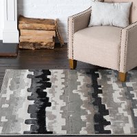 5 x 8 Medium Erasto White, Gray, and Black Area Rug - Milan-2