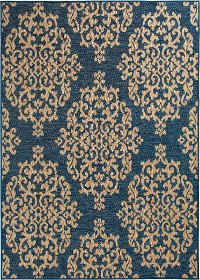 5 x 8 Medium Cobalt Blue and Beige Indoor-Outdoor Rug - Trisha Yearwood Gather