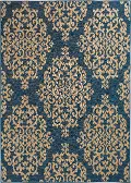 8 x 11 Large Cobalt Blue and Beige Indoor-Outdoor Rug - Trisha Yearwood Gather
