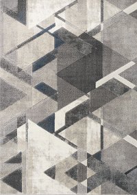 5 x 8 Medium Gray, Blue, Charcoal, and Cream Area Rug - Alida