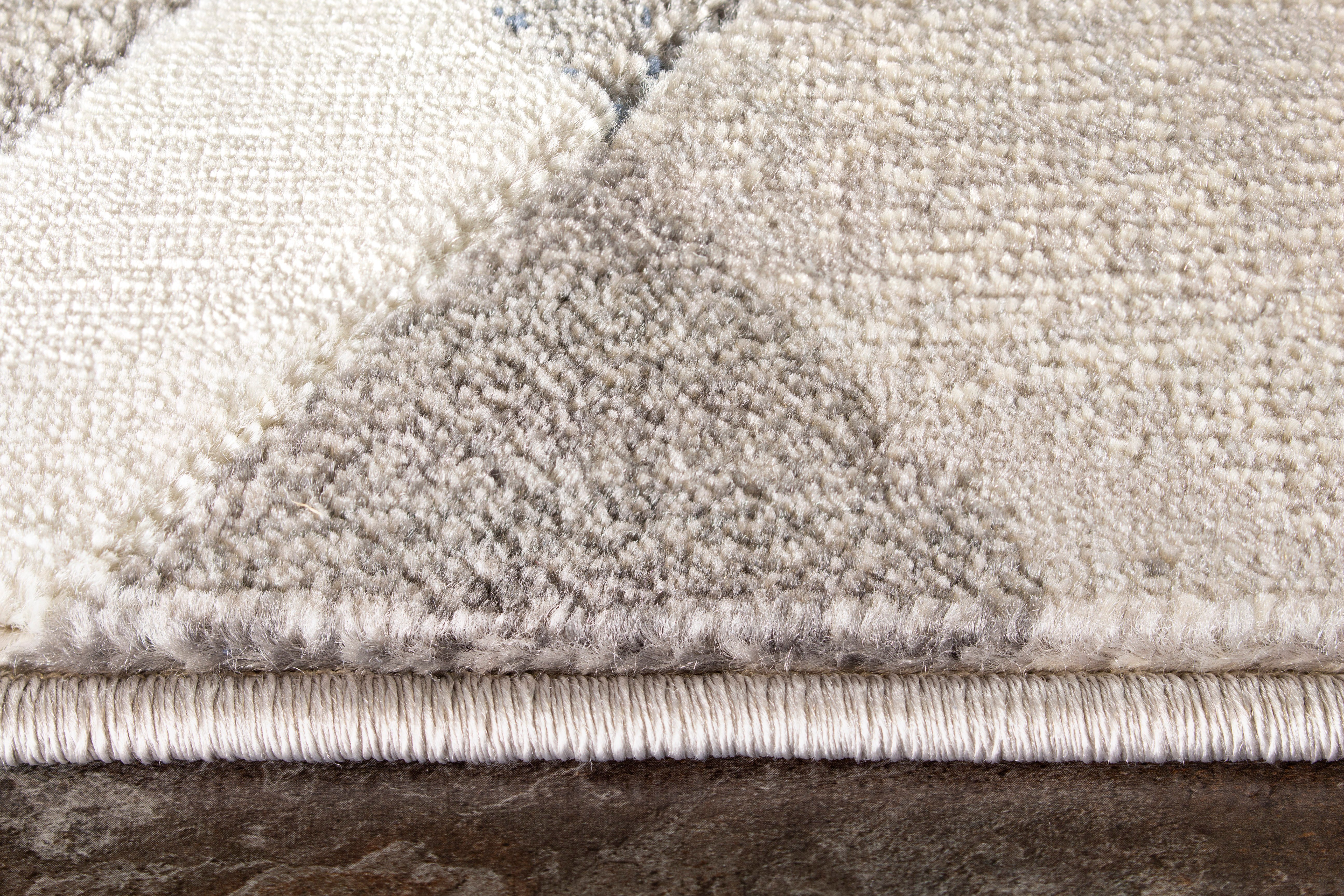 5 x 8 Medium Gray, Blue, Charcoal, and Cream Area Rug - Alida-4