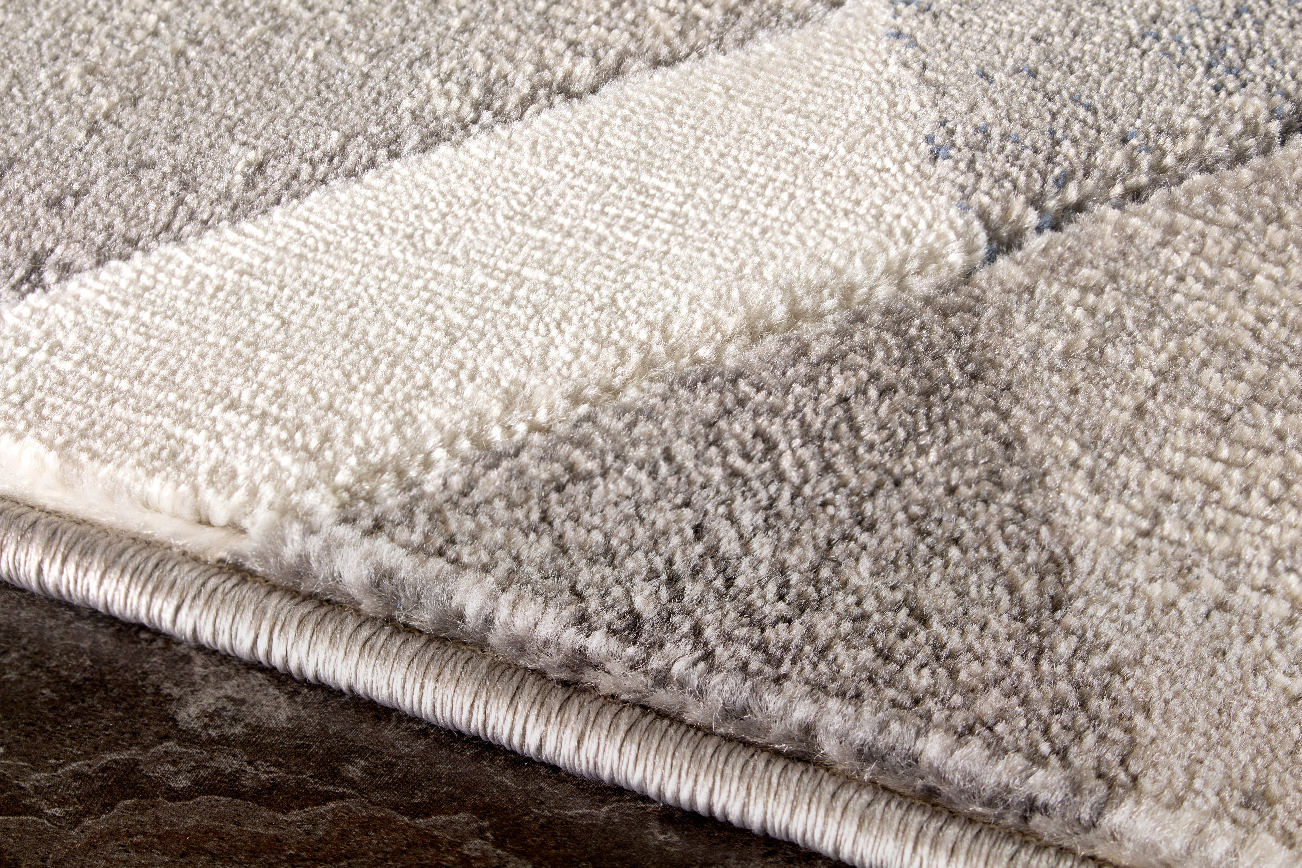 5 x 8 Medium Gray, Blue, Charcoal, and Cream Area Rug - Alida-5