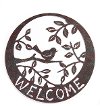 Clearance Dark Brown Natural Living Bird Welcome Wall Plaque