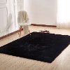 5 x 7 Medium Faux Fur Black Area Rug - Chinchilla
