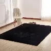 Chinchilla 8 x 10 \ Faux Fur Black Area Rug