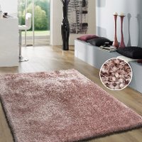 5 x 7 Medium Dusty Pink Shag Rug - Shaggy Viscose