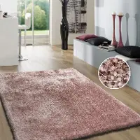 8 x 10 Large Dusty Pink Shag Rug - Shaggy Viscose