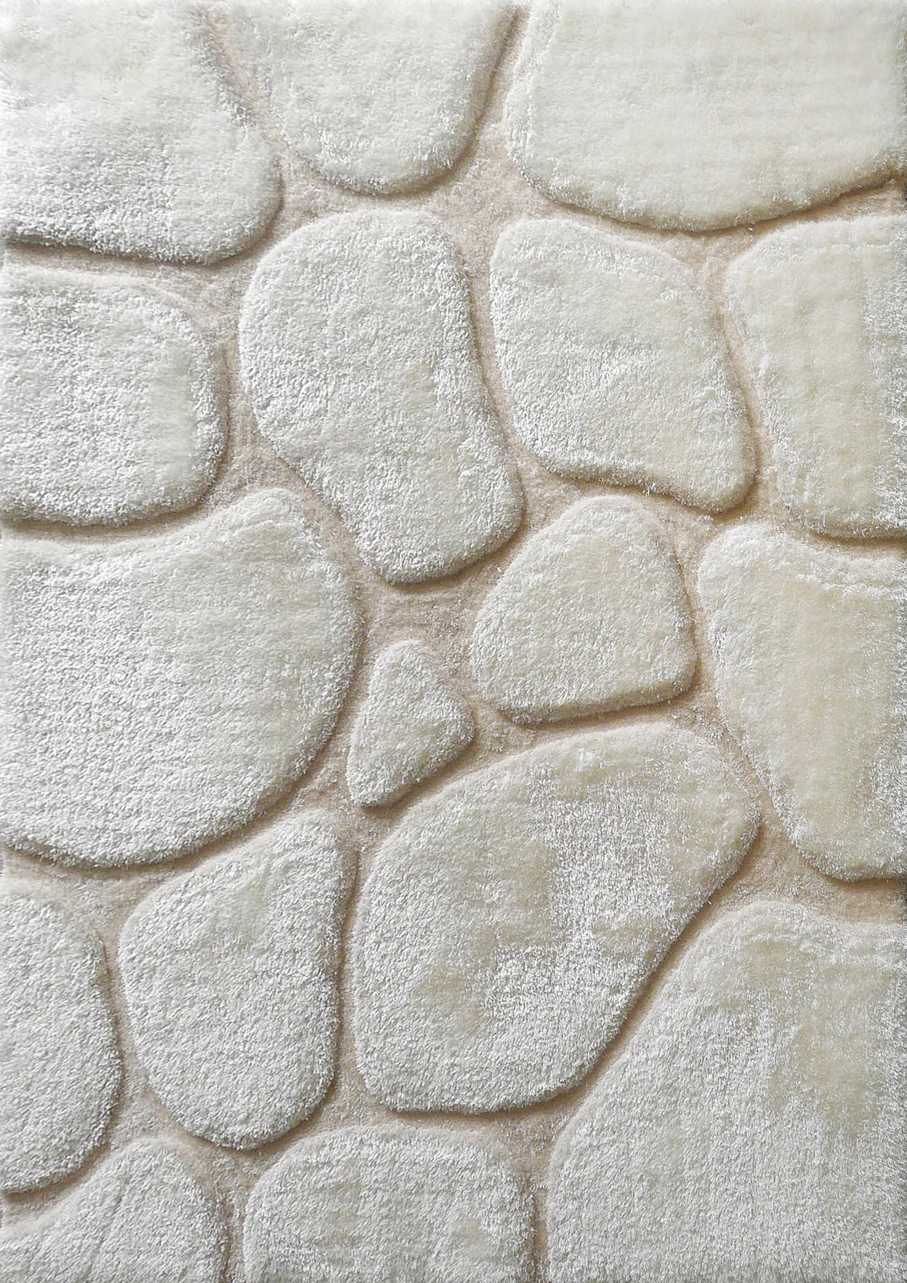 5 x 7 Medium Modern Ivory Area Rug - Rock-1