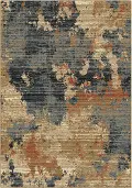 8233/5X8/ADAGIOBLUE Adagio 5 x 8 Rust, Ivory, and Blue Rug