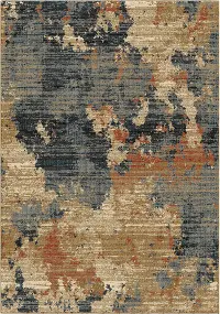 8233/5X8 Adagio 5 x 8 Rust, Ivory, and Blue Rug