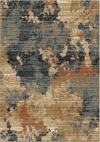 8 x 10 Large Rust, Ivory, and Blue Rug - Adagio