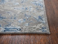 5 x 8 Medium Traditional Gray, Ivory and Blue Rug - Gossamer-3