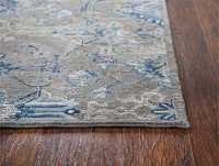 8 x 10 Large Traditional Gray, Ivory and Blue Rug - Gossamer-3