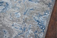 8 x 10 Large Traditional Gray, Ivory and Blue Rug - Gossamer-4