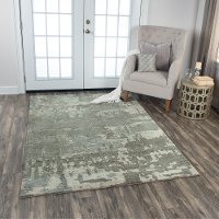 5 x 8 Medium Traditional Gray and Beige Area Rug - Gossamer-2