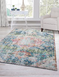 5 x 8 Medium Transitional Multicolor Area Rug - Rose-3
