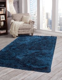 5 x 8 Medium Contemporary Navy Blue Shag Rug - Luxe Shag-3