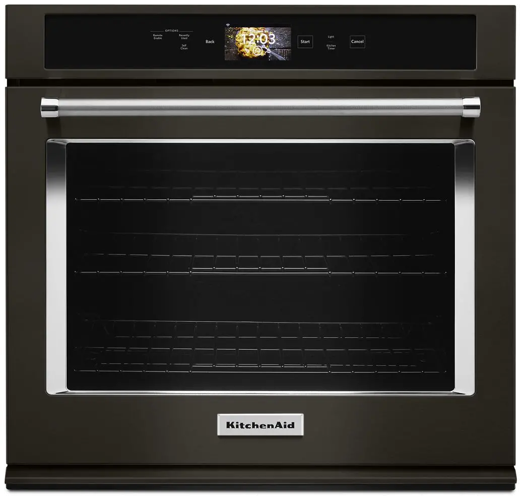 KOSE900HBS KitchenAid 30 Inch Smart Oven+ Single Wall Oven - 5.0 cu. ft. Black Stainless Steel-1