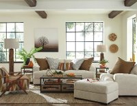 Contemporary Ivory White 2 Piece Living Room Set - Carlin