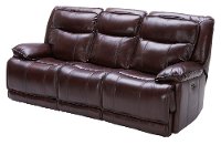 Bordeaux Burgundy Leather-Match Power Triple Reclining Sofa with Power Headrests - Triple-Play-2