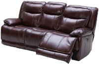 Bordeaux Burgundy Leather-Match Power Triple Reclining Sofa with Power Headrests - Triple-Play-3
