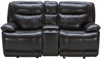 Blackberry Leather-Match Power Gliding Reclining Loveseat with Console - Triple-Play