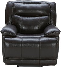 Blackberry Leather-Match Power Recliner - Triple-Play