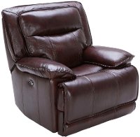 Bordeaux Burgundy Leather-Match Power Recliner - Triple-Play-2