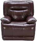 Triple Play Burgundy Leather-Match Power Recliner