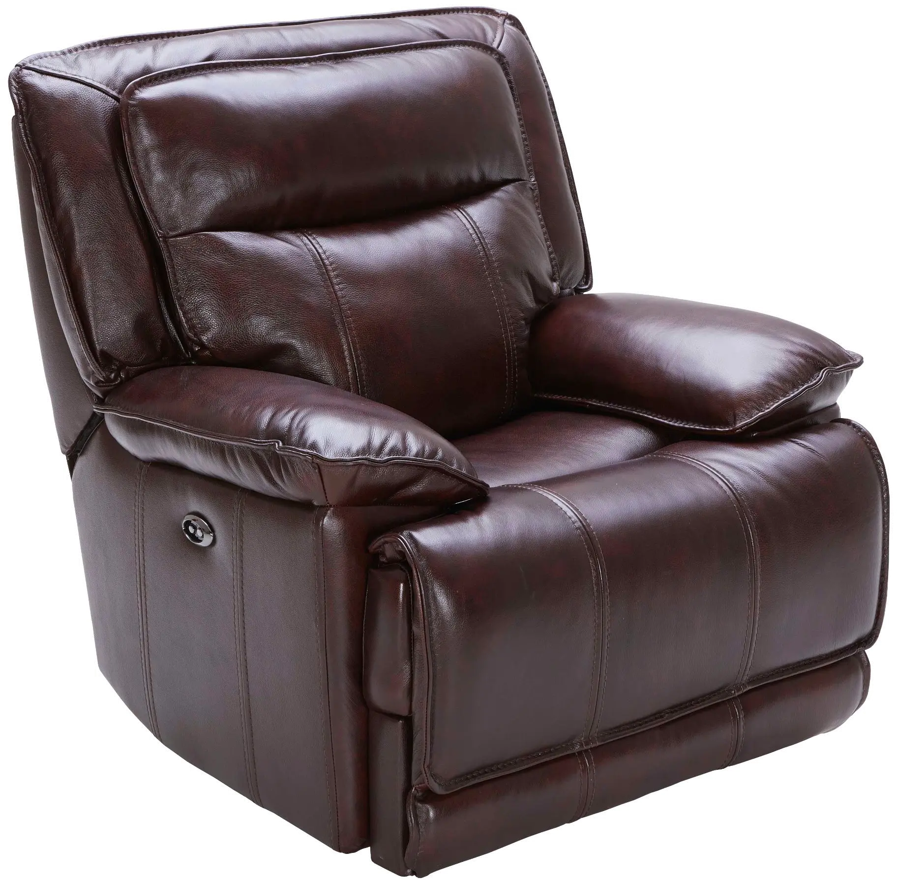 Triple Play Burgundy Leather-Match Power Recliner-2