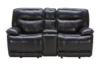 Blackberry Leather-Match Power Reclining Living Room Set - Triple-Play-4
