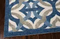 5 x 7 Medium Blue, Taupe, and Cream Indoor-Outdoor Rug - Waverly Sun' Shade