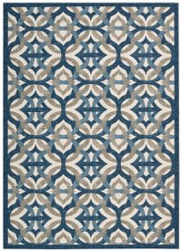 10 x 13 X-Large Blue, and Taupe Indoor-Outdoor Rug - Waverly Sun' Shade