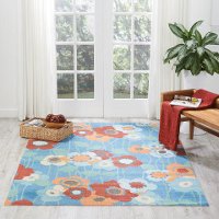 10 x 13 X-Large Blue and Pink Indoor-Outdoor Rug - Waverly Sun Shade-2