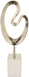Silver Metal Sculpture with Marble Base