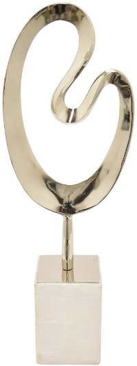 Silver Metal Sculpture with Marble Base