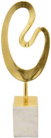 Gold Metal Sculpture with Marble Base