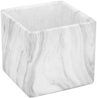 5 Inch Marble Look Square Flower Pot