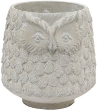 8 Inch White Owl Planter