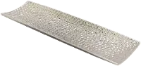 Silver Rectangular Ceramic Hammered Plate