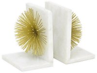 Metal and Marble Bookend Pair