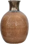 Clearance Round Orange and Red Textured Ceramic Vase