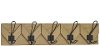 Clearance Wooden Wall Hanger with 5 Metal Hooks