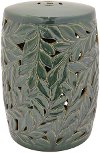 Dark Green Leaf Garden Stool