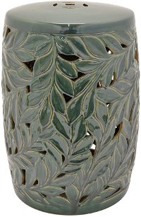 Dark Green Leaf Garden Stool
