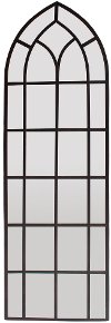 41 Inch Rust Metal Wall Decor with Mirror